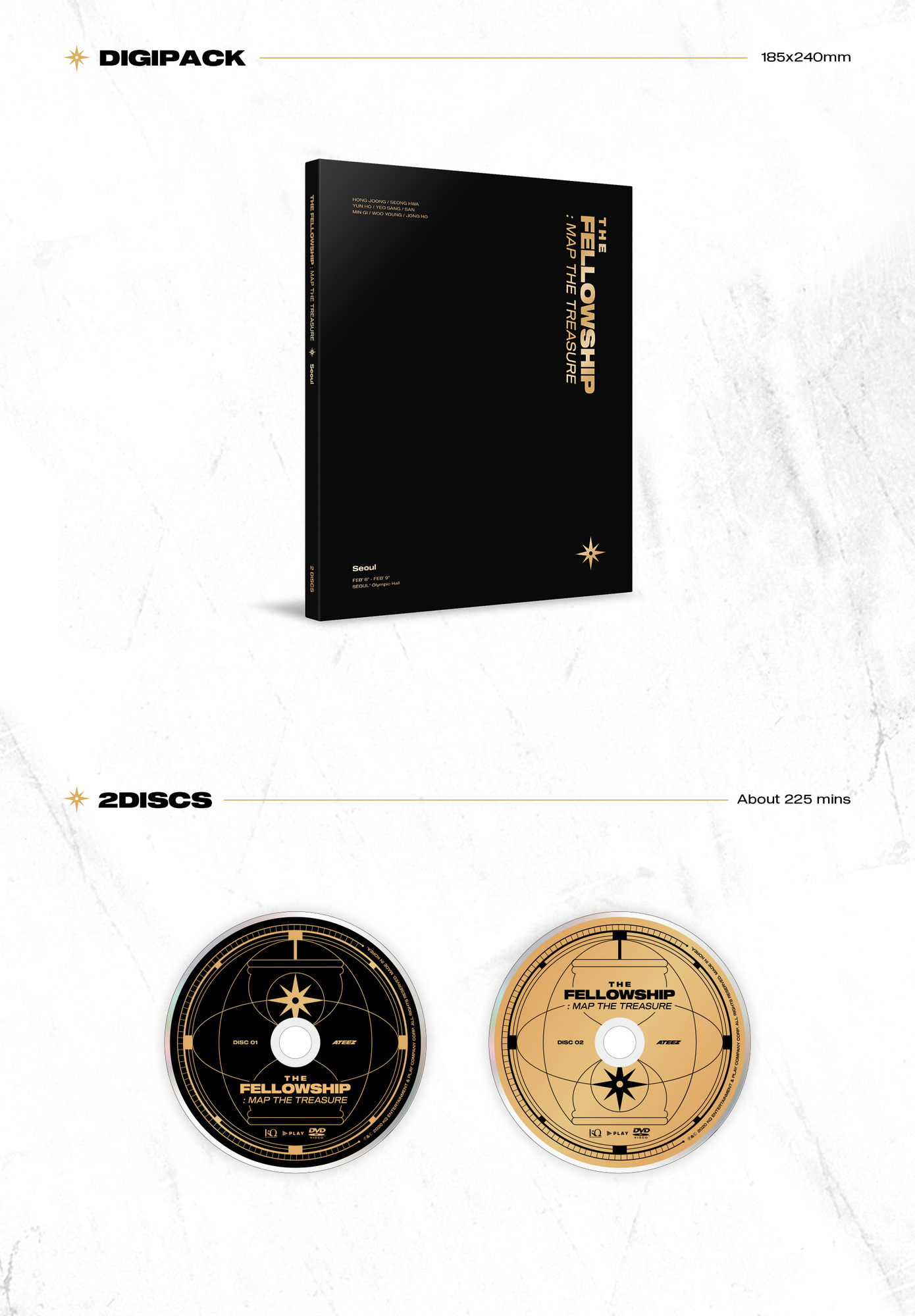 ATEEZ WORLD TOUR THE FELLOWSHIP : MAP THE TREASURE SEOUL DVD PACK ...