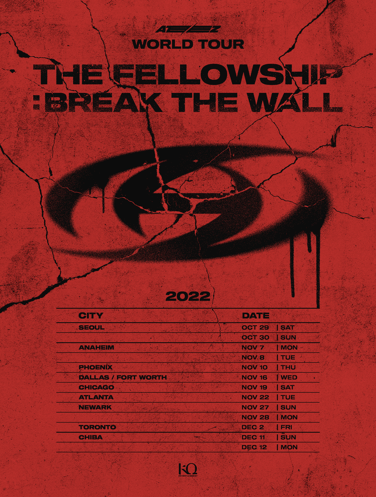 ATEEZ WORLD TOUR [THE FELLOWSHIP : BREAK THE WALL]の開催が決定 ...