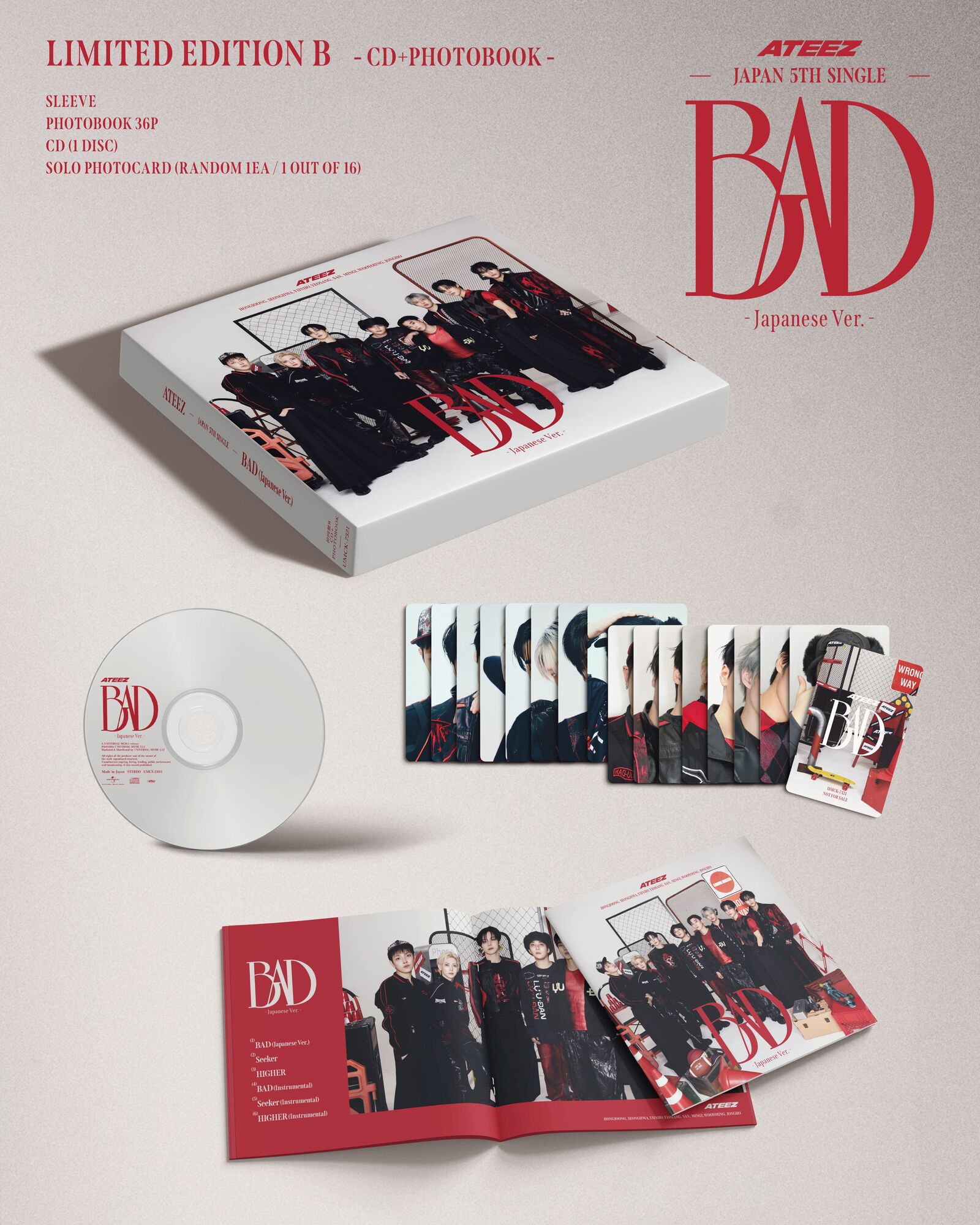 ATEEZ JAPAN 5TH SINGLE「BAD (Japanese Ver.)」パックショット公開