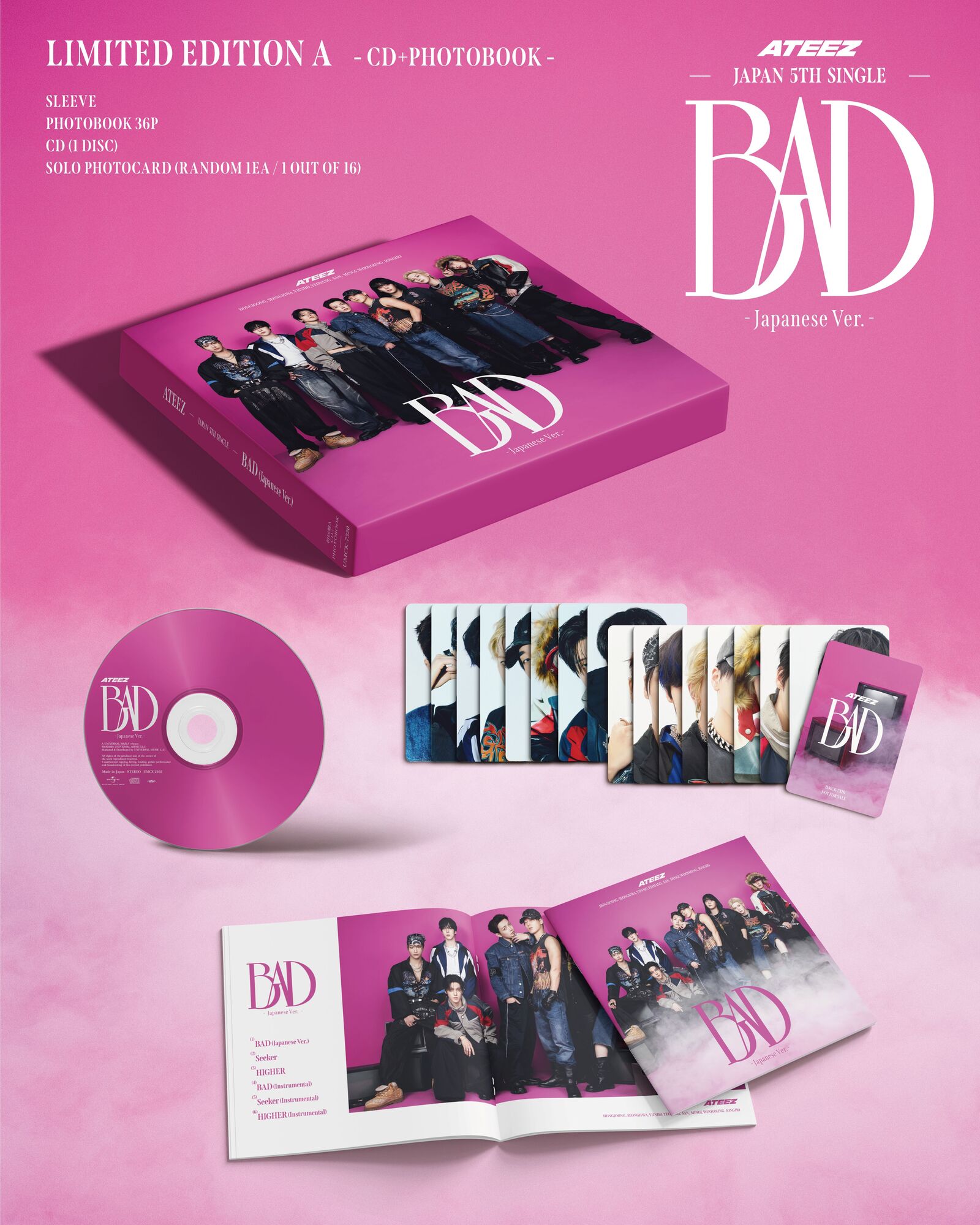 ATEEZ JAPAN 5TH SINGLE「BAD (Japanese Ver.)」パックショット公開